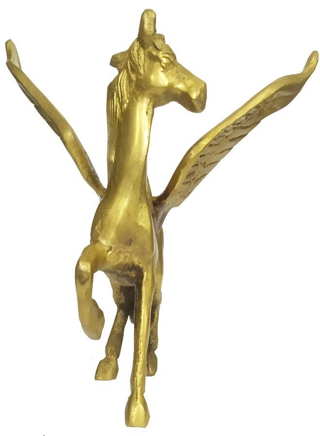 Purpledip Brass Pegasus Statuette: Mythical Two-Winged Flying Horse Collectible Art Showpiece (12141) - Image 2